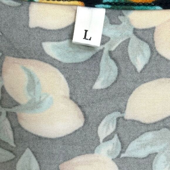 WNEEDU Summer Dress Size Large Black Yellow Lemon Print Cap Sleeves Pockets - Picture 6 of 8